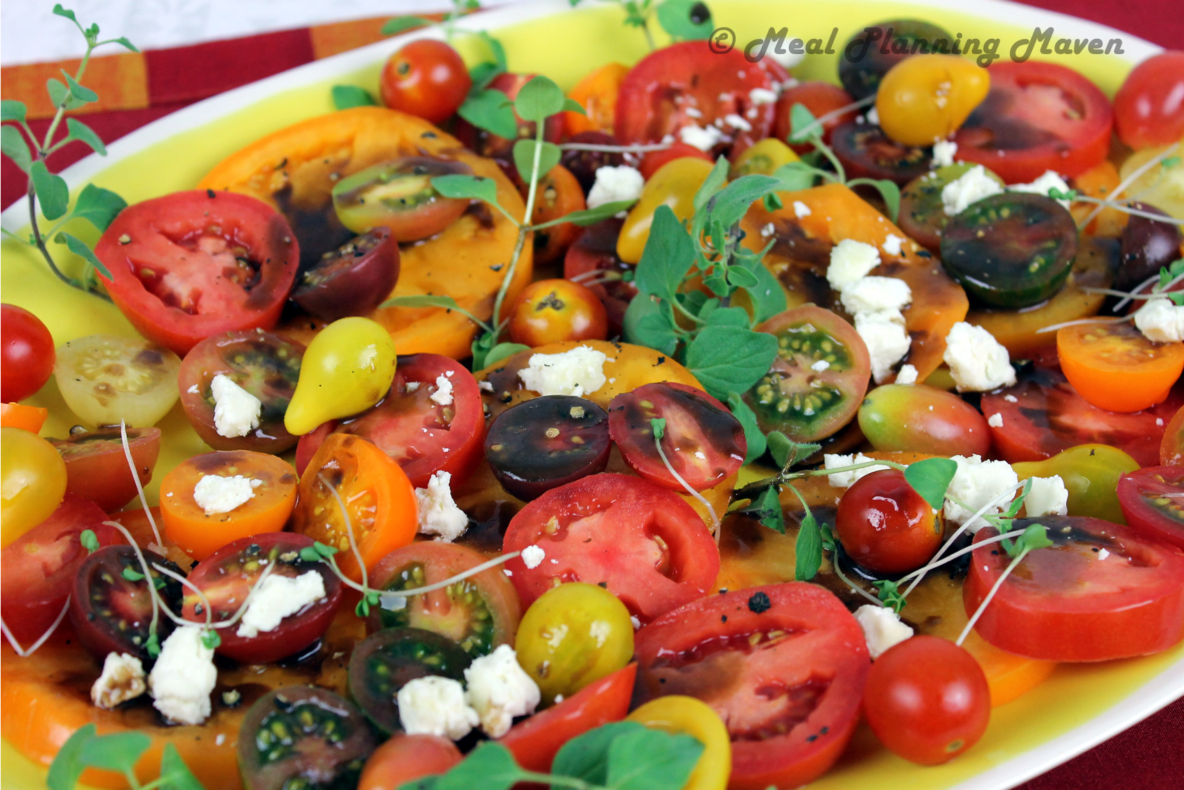 Heirloom Tomatoes ‘n Goat Cheese with Balsamic Drizzle