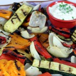 Grilled Vegetables with Yogurt-Tahini Dip