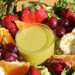 Fruit Array with Pistachio-Encrusted Goat Cheese Medallions