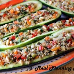 Veggie ‘n Quinoa Stuffed Zucchini