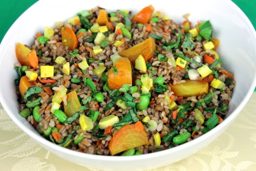 Golden Beet ‘n Edamame Pilaf