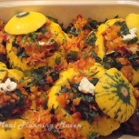 Veggie Stuffed Pattypan Squash with Tomato Basil Coulis