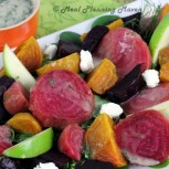 Trio of Roasted Beets Salad with Apple-Dill Drizzle