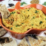 Butternut ‘n Pumpkin Hummus with Pita Chips